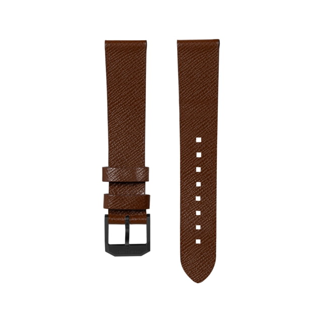 Marathon Cross Hatch 2-Piece Strap Italian Leather IP Black Buckle 20mm Cognac Extra Long