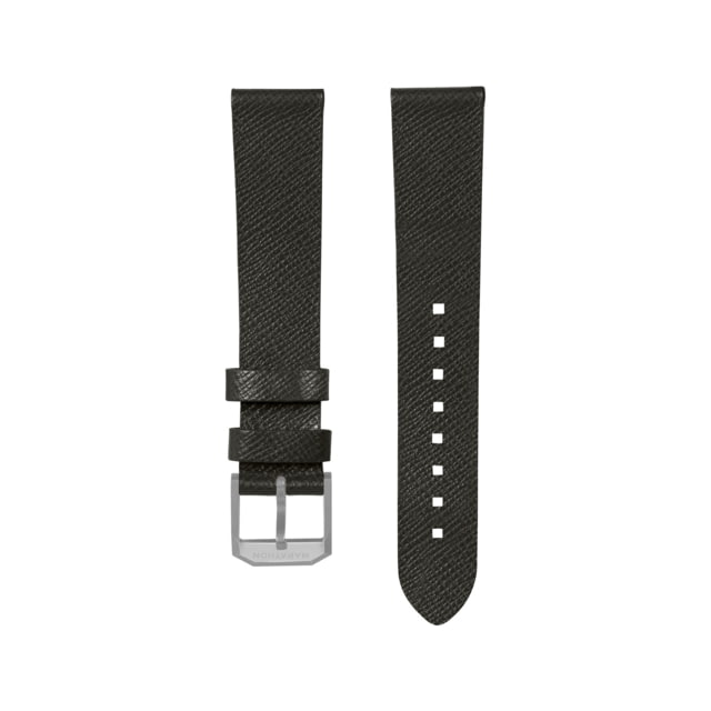 Marathon Cross Hatch 2-Piece Strap Italian Leather Parkerized Buckle 20mm Moss Green Extra Long