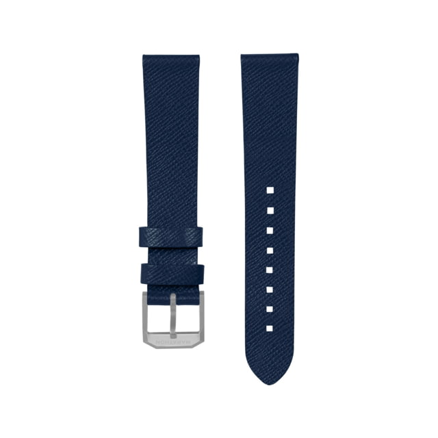 Marathon Cross Hatch 2-Piece Strap Italian Leather Parkerized Buckle 20mm Royal Blue Extra Long