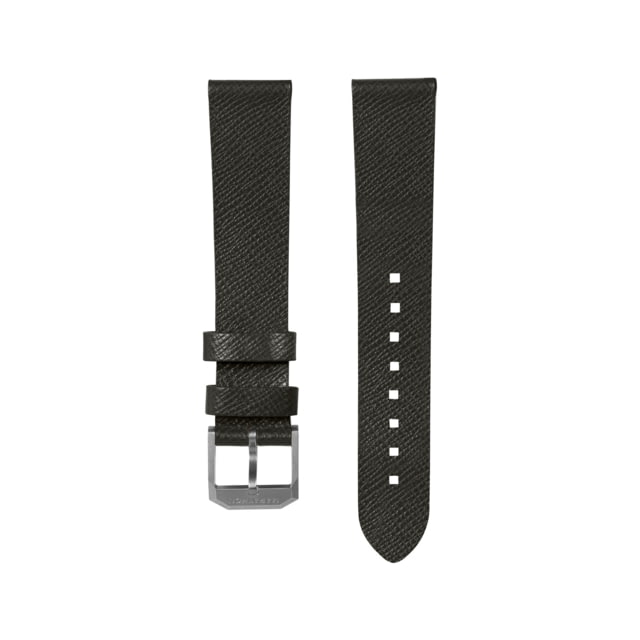 Marathon Cross Hatch 2-Piece Strap Italian Leather Steel Buckle 20mm Moss Green Extra Long