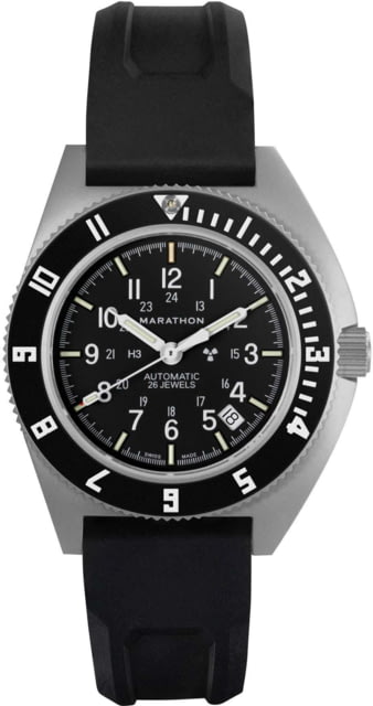 Marathon Steel Navigator w/ Date Automatic Unisex Watches 41mm Sapphire 3-Piece Rubber Strap Kit Black