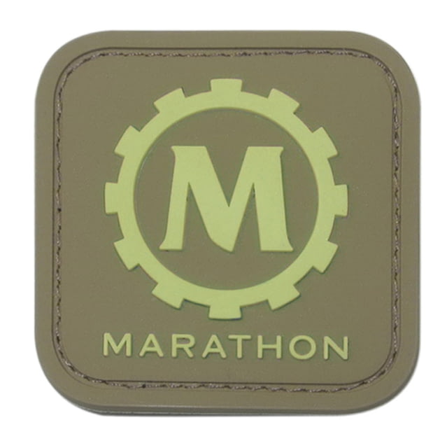 Marathon 2x2in Morale Patch w/Glow in the Dark Rubber LogoDesert Tan