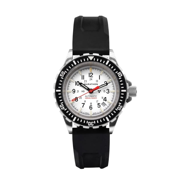 Marathon Arctic Edition Large Divers Automatic Watches NGM Black Rubber Strap White Dial 41mm Diameter / 14mm Thickness