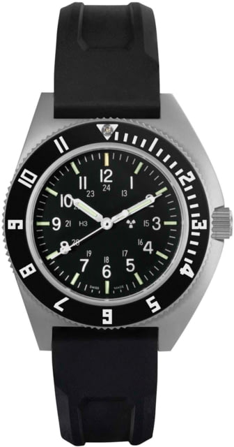 Marathon SSNAV 41mm Steel Navigator Watch Black 3-Piece Rubber Strap Kit Black 41mm