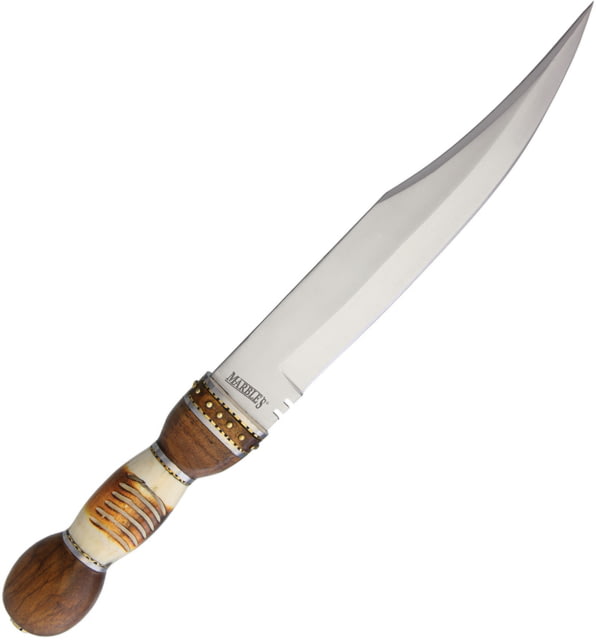 Marbles Bowie Knife 11.75" satin finish stainless clip point blade Burnt bone and wood handle # 12 / MR570 - Marbles