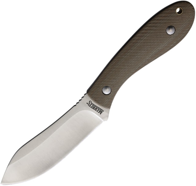 Marbles Micarta 4.25 in Fixed Blade Knife Tan canvas micarta