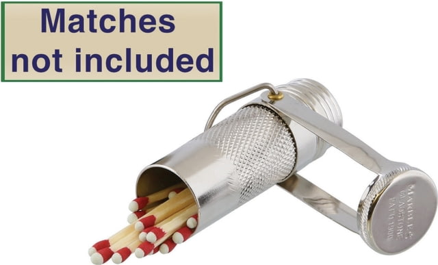 Marbles Match Safe Clam Packed 2.63in Overall Waterproof SS Construction Reproduced From Original 1900 Patent Matches Not Included MR150 CLAM PACKED