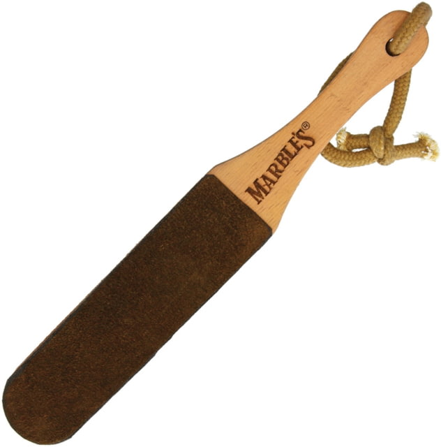 Marbles Paddle Sharpener 12.25in Overall Wood Handle Two Leather Sides Cord Lanyard