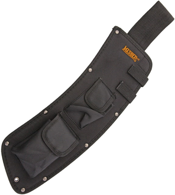 Marbles Parang Belt Sheath Black nylon construction with embroidered orange M - Marbles