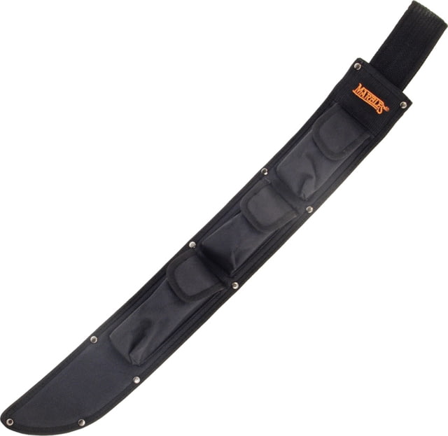 Marbles Sword Sheath Embroidered Orange Marbles Logo Three Front Utility Pockets With Velcro Closures Sharpening Stone Made To Fit Mr374 And Mr375 - Marbles