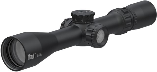 March Scopes Tactical Turret Illuminated 3-24x42mm Rifle Scope 30mm Tube First Focal Plane FML-1 Reticle Black D24V42FIMLFML-1 Reticle - March Scopes