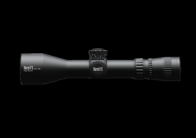 March Scopes 4.5-28x52mm Tactical Turret Rifle Scopes 34mm Tube First Focal Plane FML-LDK Reticle Black DE0310