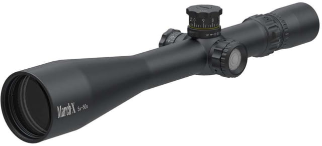 March Scopes 5-50x56mm Tactical Turret Riflescope 34mm Tube Second Focal Plane MTR-RTM Reticle Black D50V56TIMTR-RTM Reticle - March Scopes