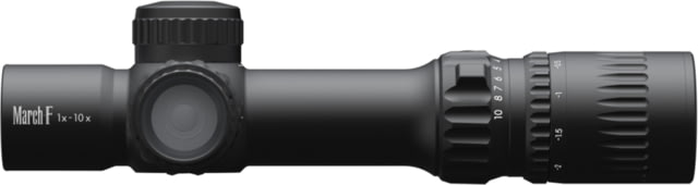 March Scopes March-F Normal 1-10x24mm LPVO 30mm Tube Rifle Scope w/Custom Unimount First Focal Plane DR-TR1FB Reticle Black D10SV24FDIMLN-P-DR-TR1FB - March Scopes