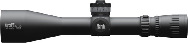 March Scopes March-FX High Master Wide Angle 5-42x56mm 34mm Tube Rifle Scope First Focal Plane FML-TR1 Reticle Black D42HV56WFML-G2-FML-TR1