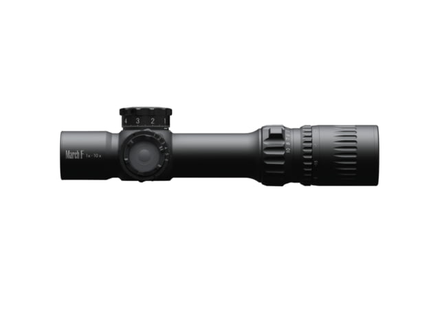 March Scopes Tactical Turret 1x-10x24mm Shorty Rifle Scope With Custom Unimount 30mm Tube First Focal Plane FMC-3 Reticle Black D10SV24FIML-PFMC-3 - March Scopes
