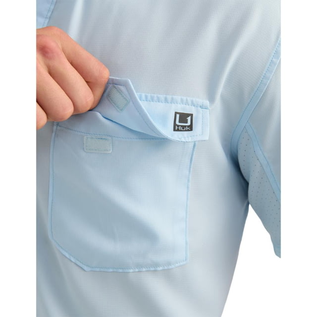 Marolina DBA HUK Huk Tide Point Short Sleeve Button Down Shirt Coastal Drift 2XL