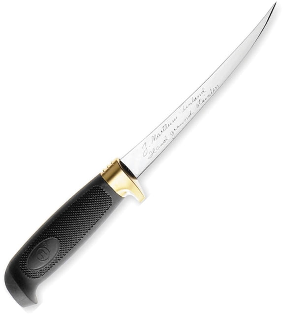 Marttiini Condor Golden Fillet Fixed Blade Knife Condor Golden Fillet 10.63in Overall 6in Satin SS Fillet Blade Black Textured Rubber Black - Marttiini