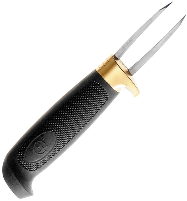 Marttiini Fish Fork Fixed Blade Knife 6.75in Overall 2.25in SS Blade Black Textured Rubber Handle Plastic Ferrule Black Plastic Belt Sheath Boxed With - Marttiini