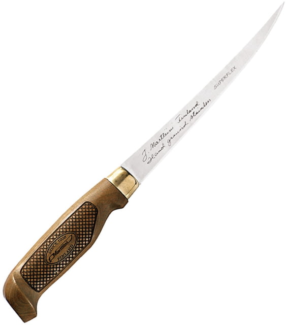 Marttiini Superflex Fillet Knife 6" satin finish stainless fillet blade Thermally treated Finnish birch wood handle coated - Marttiini