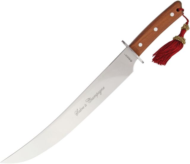 Maserin Champagne Saber Fixed Blade Knife 13.5in Brown Wood Handle - Maserin