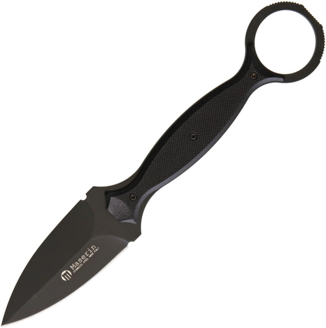 Maserin Neck Knife N690 G10 Fixed Blade Knife Neck Knife 7.5in Overall 2.75in Black N690 SS Spear Point Blade Black G10 Handle Tec Lock Belt Clip - Maserin