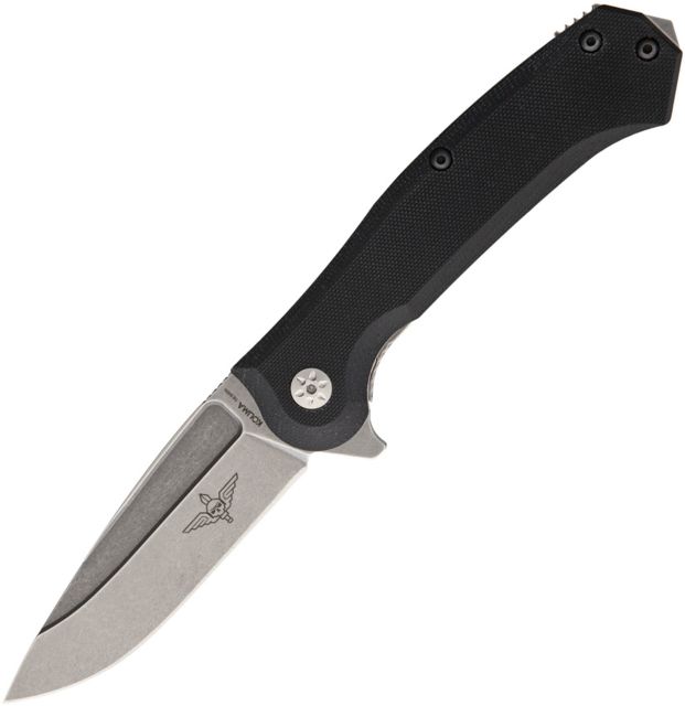 Maserin Police G-10 Framelock Folding Knife3.75inN690 SteelStandard EdgeStonewash Black G10 Handle - Maserin
