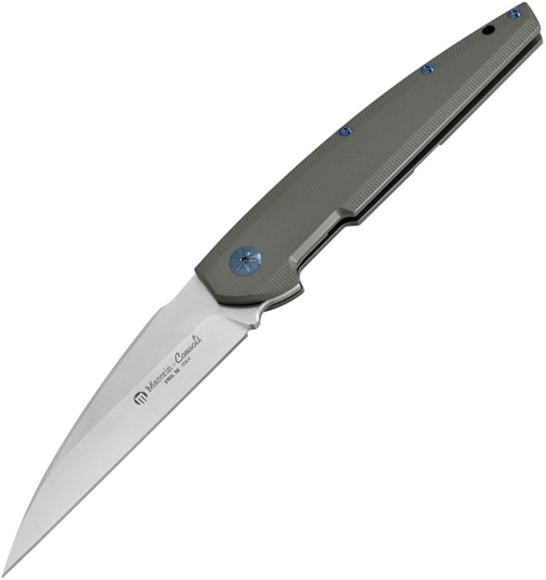 Maserin Solar Framelock Gray Folding Knife 4.13" satin finish D2 tool steel blade Gray titanium handle - Maserin