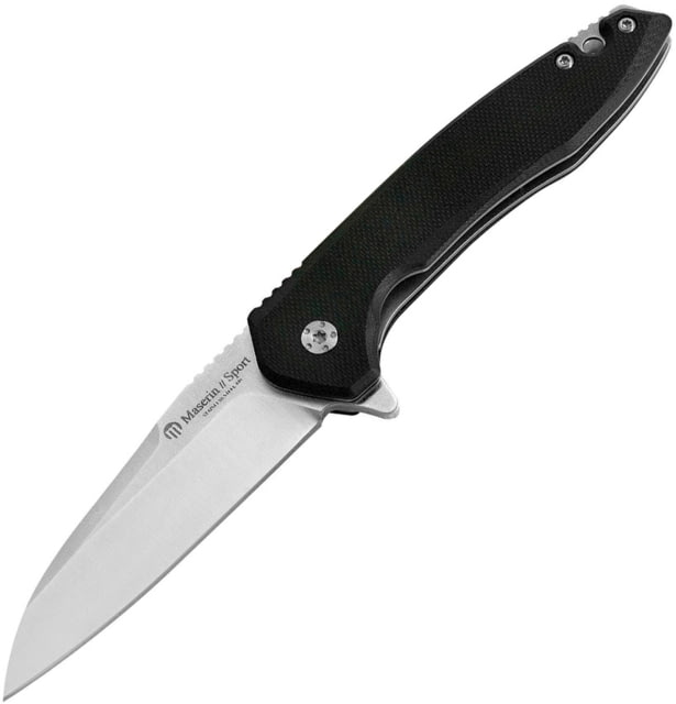 Maserin Sport Linerlock Black Folding Knife 3" satin finish 440 stainless blade Black G10 handle - Maserin