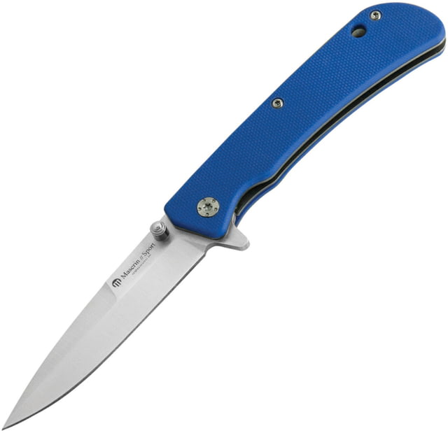 Maserin Sport Linerlock Blue Folding Knife 3" satin finish 440 stainless spear point blade Blue G10 handle - Maserin