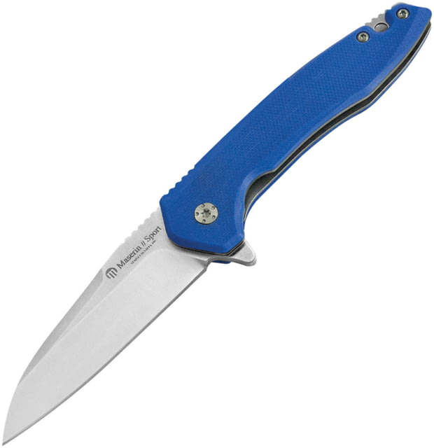 Maserin Sport Linerlock Folding Knife 3" satin finish 440 stainless blade Blue G10 handle - Maserin