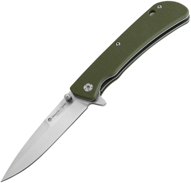 Maserin Sport Linerlock Green Folding Knife 3" satin finish 440 stainless spear point blade Green G10 handle - Maserin
