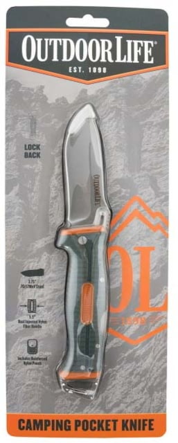 Master Cutlery Outdoor Life Folding Camping Knife 3.75in 7Cr17MoV Stainless Steel Blade Drop Point Orange Handle - Master Cutlery