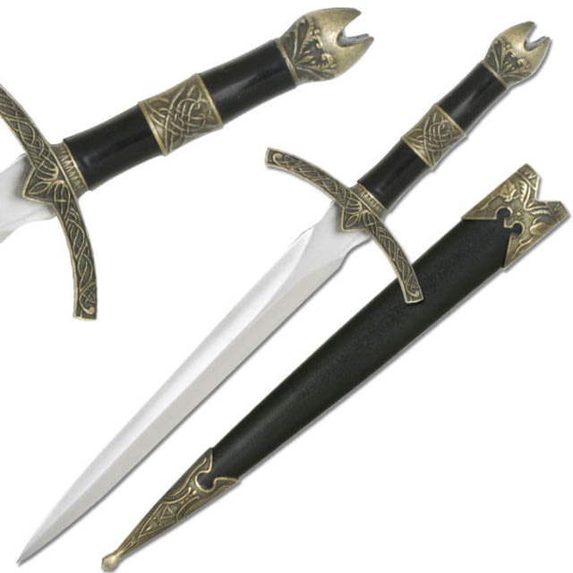 Master Cutlery Fixed Blade 13.5in Stainless Steel Blade Brass Cast Metal Furnishings On Handle - Master Cutlery