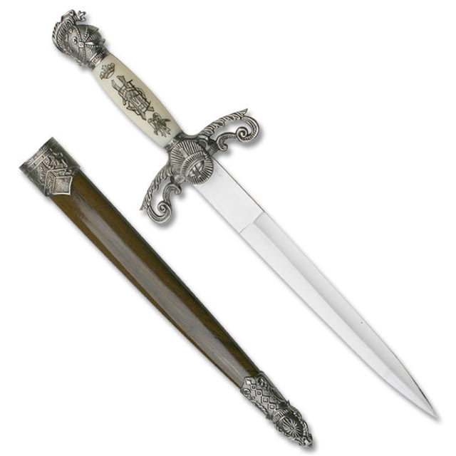 Master Cutlery Fixed Blade 14in Stainless Steel Blade Cast Metal Furnishings On Handle - Master Cutlery