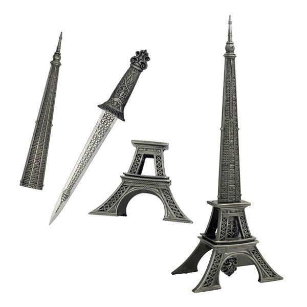 Master Cutlery Fixed Blade 15.5in Stainless Steel Blade Eiffel Towel Cast Metal Handle - Master Cutlery