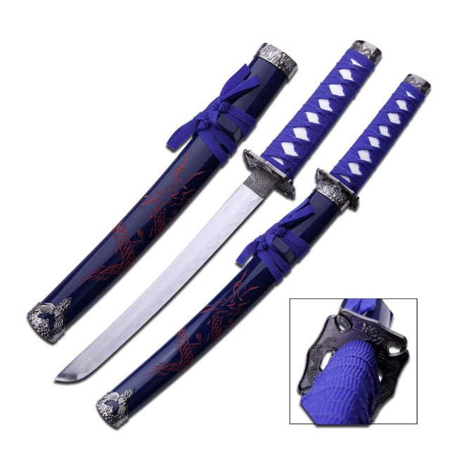 Master Cutlery Fixed Blade 21in Carbon Steel Blade Blue Cord Wrap Handle - Master Cutlery
