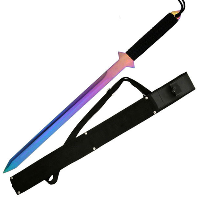 Master Cutlery Fixed Blade 25.75in Stainless Steel Blade Black Cord Wrapped Handle - Master Cutlery