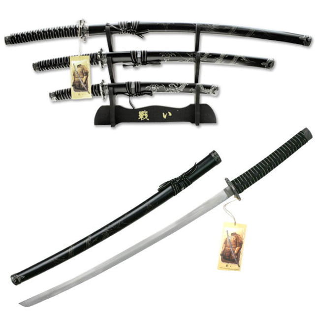 Master Cutlery Fixed Blade 39.5in Carbon Steel Blade Black Cord Wrapped Handle - Master Cutlery