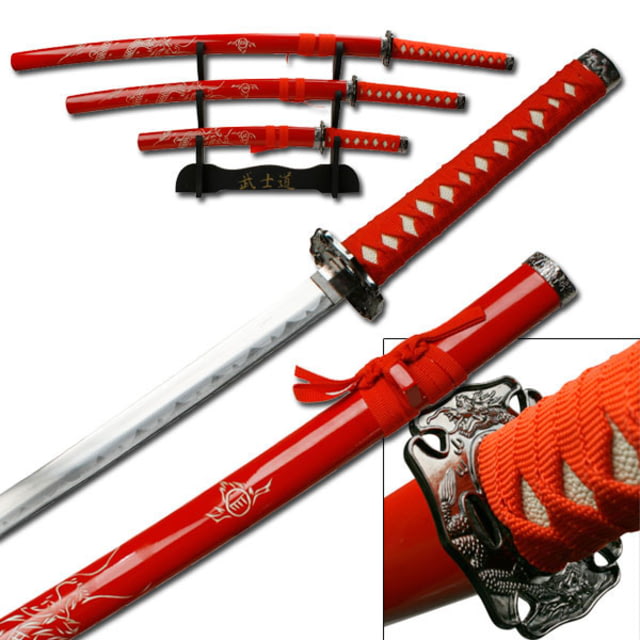 Master Cutlery Fixed Blade 40.5in Stainless Steel Blade Red Cord Wrapped Handle - Master Cutlery