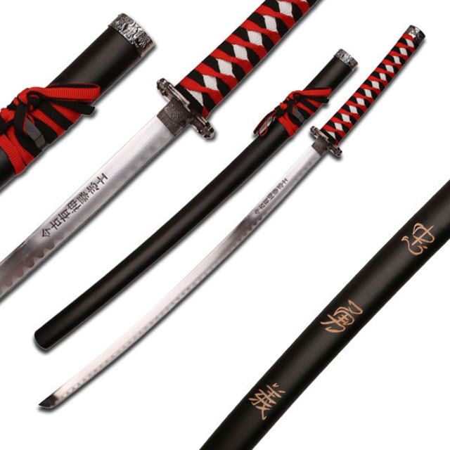 Master Cutlery Fixed Blade 40in Carbon Steel Blade Black And Red Cord Wrapped Handle - Master Cutlery
