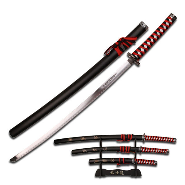 Master Cutlery Fixed Blade 40in Carbon Steel Blade Black And Red Cord Wrapped Handle - Master Cutlery