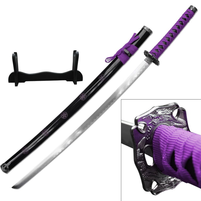 Master Cutlery Fixed Blade 40in Carbon Steel Blade Purple Cord Wrapped Handle - Master Cutlery