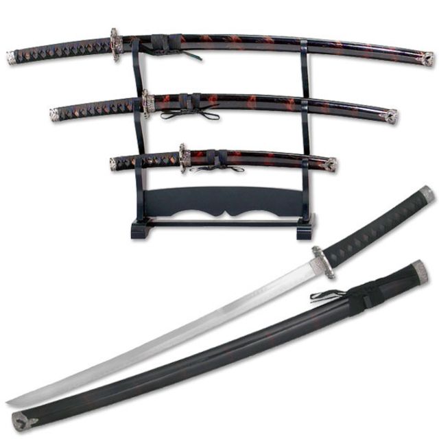 Master Cutlery Fixed Blade 40in Stainless Steel Blade Black Cord Wrapped Handle - Master Cutlery