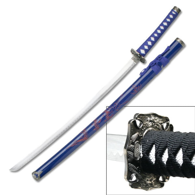 Master Cutlery Fixed Blade 40in Stainless Steel Blade Blue Cord Wrapped Handle - Master Cutlery