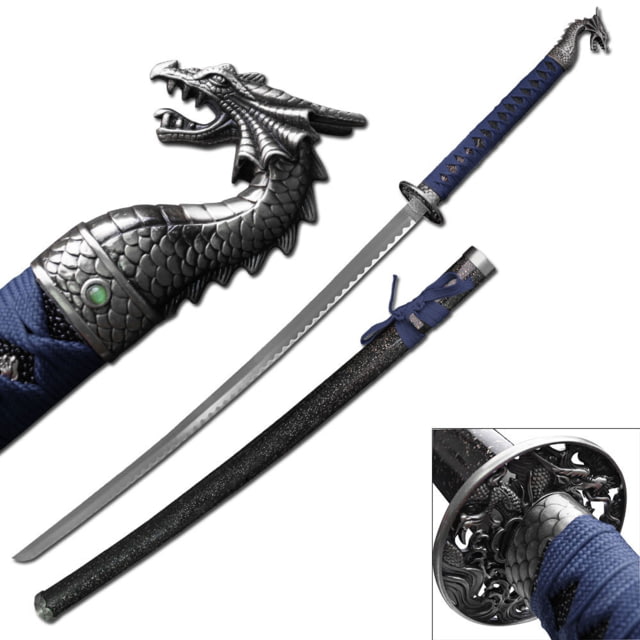 Master Cutlery Fixed Blade 41.5in Stainless Steel Blade Blue Nylon Cord Wrapped Handle - Master Cutlery