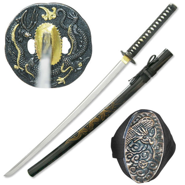 Master Cutlery Fixed Blade 41in Carbon Steel Blade Black Cord Wrapped With Imitation Ray Skin Handle - Master Cutlery