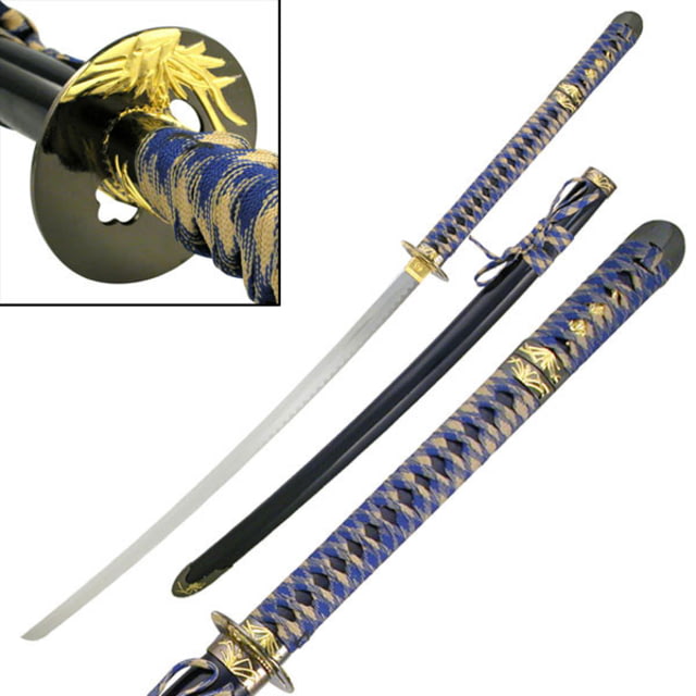 Master Cutlery Fixed Blade 46in Stainless Steel Blade Hidden Tanto In Blue Handle - Master Cutlery