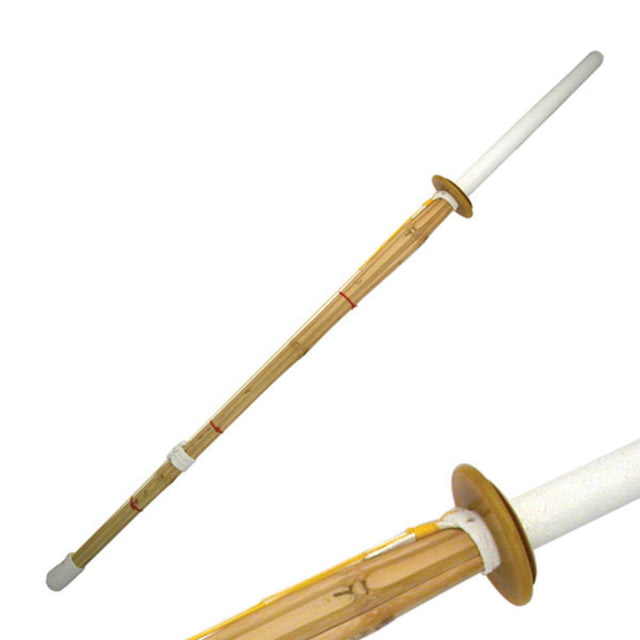 Master Cutlery Fixed Blade 47in Bamboo Blade White Leather Wrapped Handle - Master Cutlery