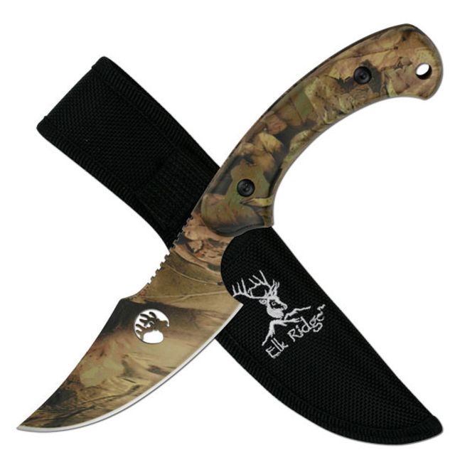 Master Cutlery Fixed Blade 8in Stainless Steel Blade Full Tang Camo Coated Handle - Master Cutlery